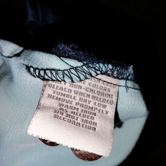 Joe Marlin Button Down Shirt Color Block Heavy Stitching Sz L Dark Blue Lt Blue - Picture 5 of 8